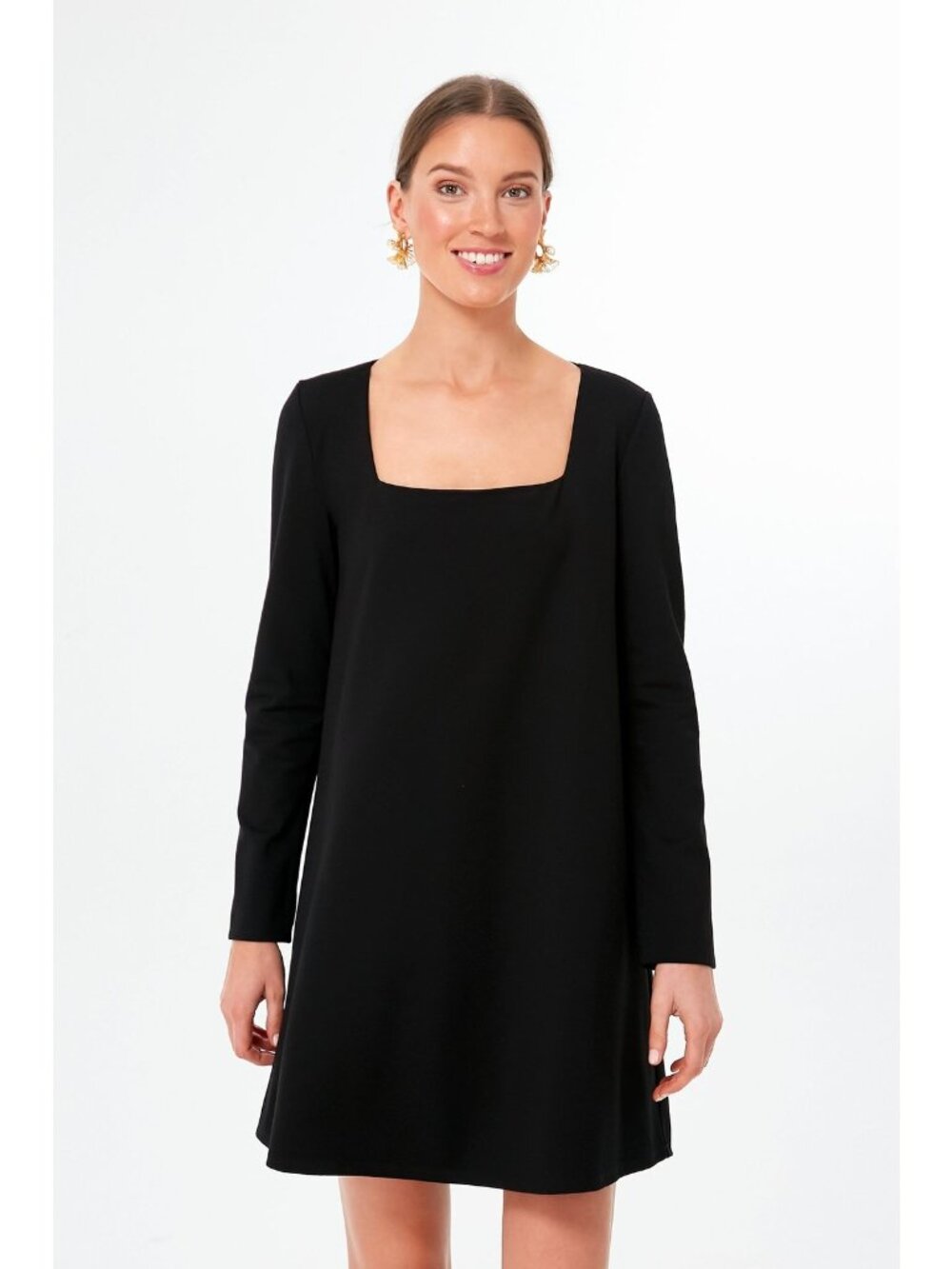 Tuckernuck Black Long Sleeve Middleton Dress XXXL Mini Shift A-Line Square Neck